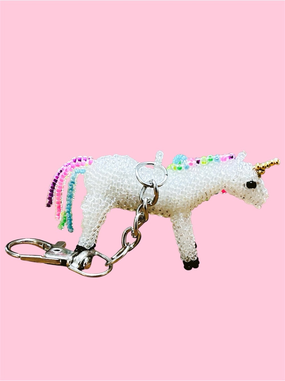 GrandmaMia 3D Unicorn Bag Charm Miyuki Glass Seed Beads Handmade - Picture 8 of 10